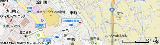岐阜県中津川市東町周辺の地図