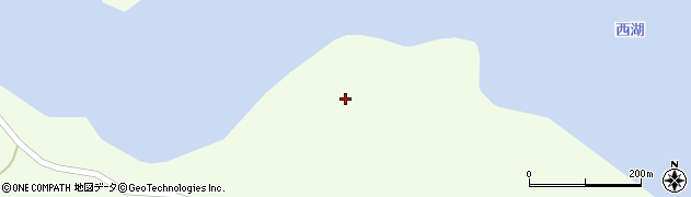 山梨県富士河口湖町（南都留郡）西湖周辺の地図