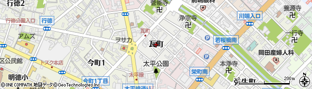 鳥取県鳥取市瓦町周辺の地図