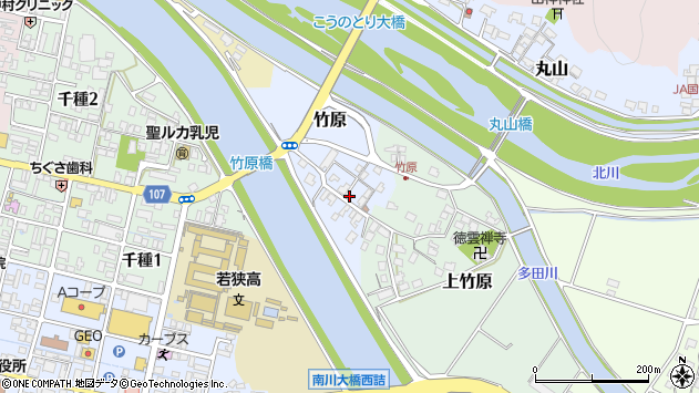 〒917-0021 福井県小浜市竹原の地図
