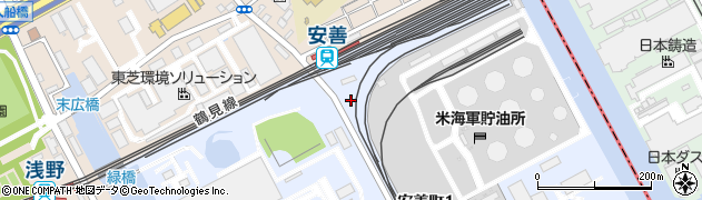 神奈川県横浜市鶴見区安善町1丁目4周辺の地図