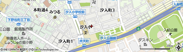 神奈川県横浜市鶴見区汐入町周辺の地図