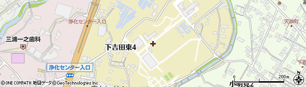 山梨県富士吉田市下吉田東周辺の地図