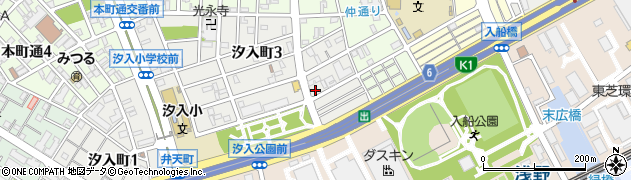神奈川県横浜市鶴見区汐入町3丁目周辺の地図