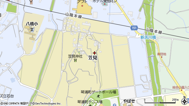〒689-2306 鳥取県東伯郡琴浦町笠見の地図