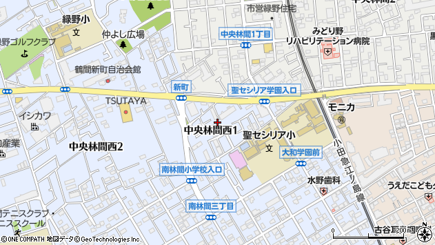 〒242-0008 神奈川県大和市中央林間西の地図