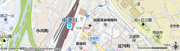 中津川駅前郵便局周辺の地図