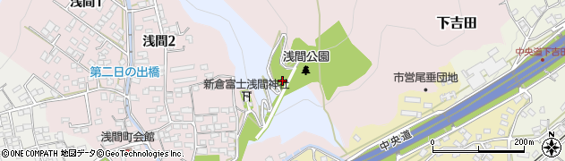 山梨県富士吉田市新倉周辺の地図