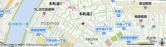神奈川県横浜市鶴見区本町通周辺の地図