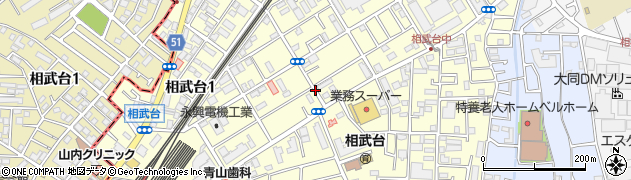 神奈川県座間市相武台周辺の地図