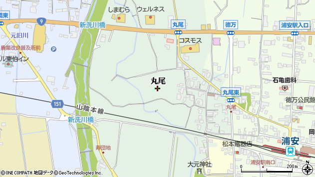 〒689-2302 鳥取県東伯郡琴浦町丸尾の地図