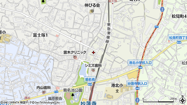 〒222-0011 神奈川県横浜市港北区菊名の地図