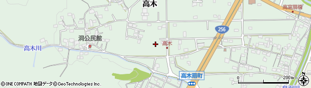 岐阜県山県市高木周辺の地図