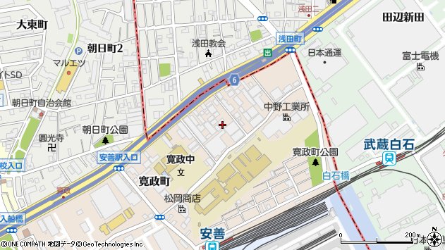 〒230-0034 神奈川県横浜市鶴見区寛政町の地図