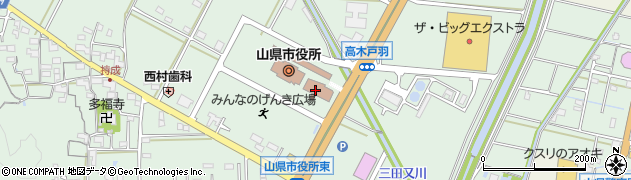 山県市役所　企画財政課周辺の地図