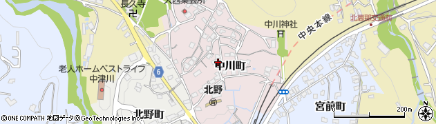 岐阜県中津川市中川町周辺の地図