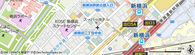 神奈川県横浜市港北区新横浜周辺の地図
