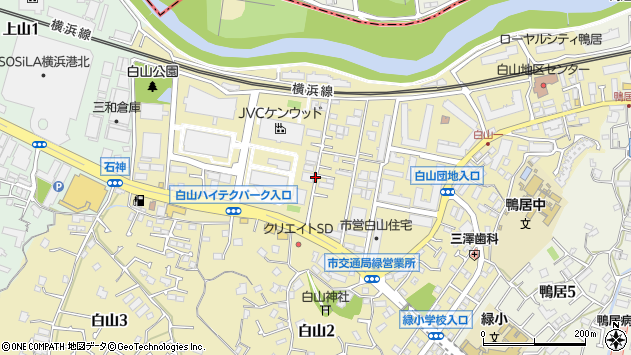 〒226-0006 神奈川県横浜市緑区白山の地図