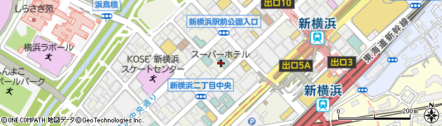 スーパーホテル新横浜周辺の地図