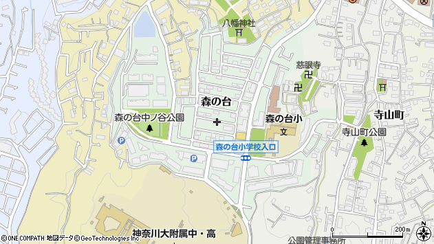 〒226-0029 神奈川県横浜市緑区森の台の地図