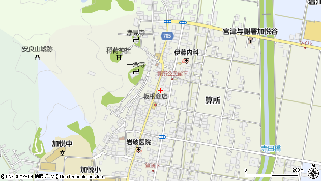 〒629-2402 京都府与謝郡与謝野町算所の地図