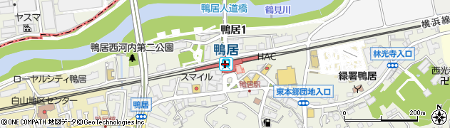 鴨居駅周辺の地図