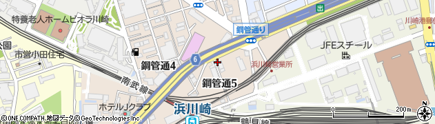 川崎鶴見臨港バス株式会社　浜川崎営業所周辺の地図