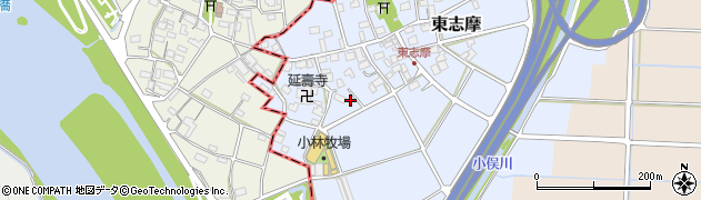 岐阜県関市東志摩周辺の地図