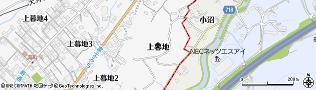 山梨県富士吉田市上暮地周辺の地図