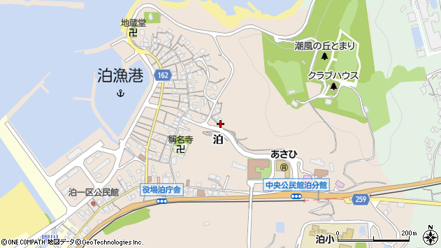 〒689-0601 鳥取県東伯郡湯梨浜町泊の地図