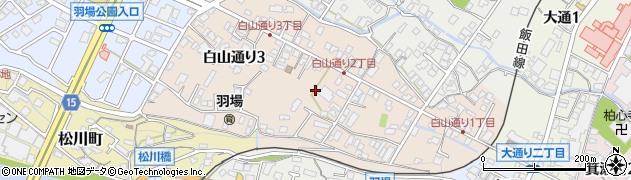 長野県飯田市白山通り周辺の地図