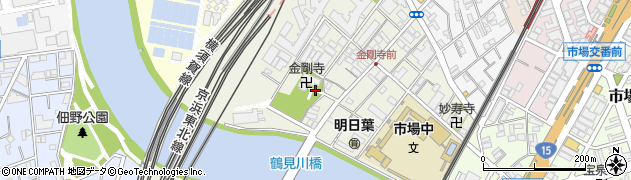 神奈川県横浜市鶴見区市場下町周辺の地図