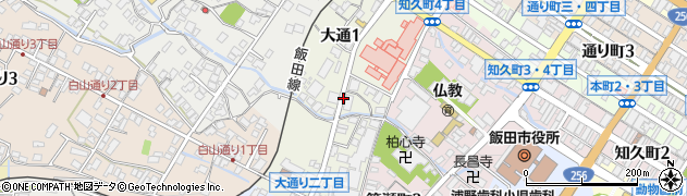 長野県飯田市大通周辺の地図