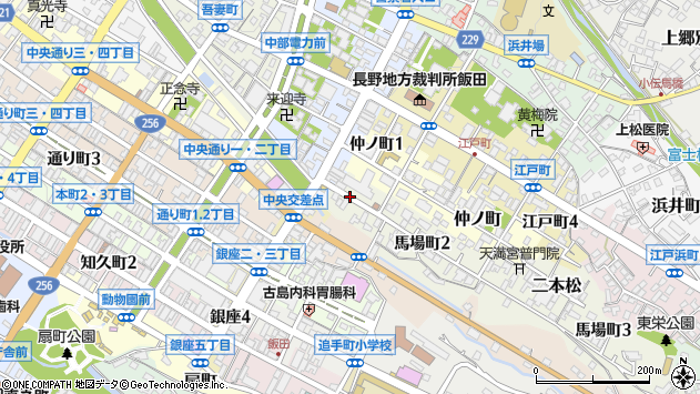 〒395-0027 長野県飯田市馬場町の地図