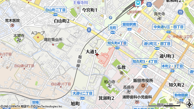 〒395-0056 長野県飯田市大通の地図