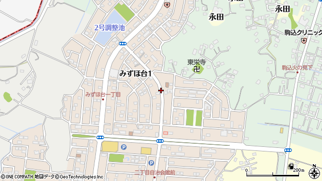 〒299-3234 千葉県大網白里市みずほ台の地図