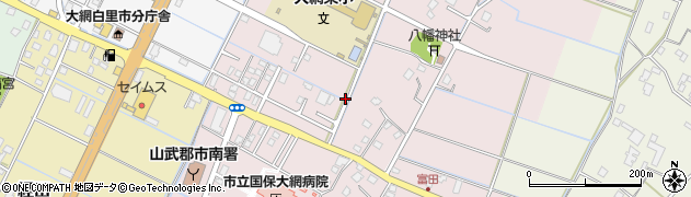 千葉県大網白里市富田周辺の地図