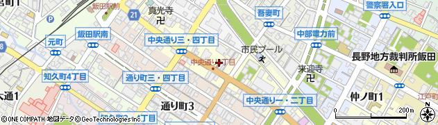 長野県飯田市中央通り周辺の地図