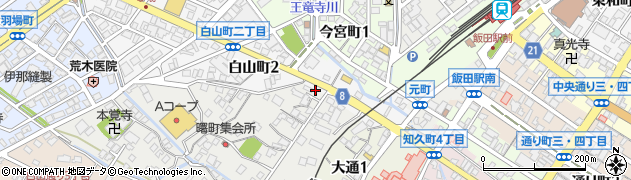 飯田南木曽線周辺の地図
