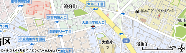 大島小入口周辺の地図