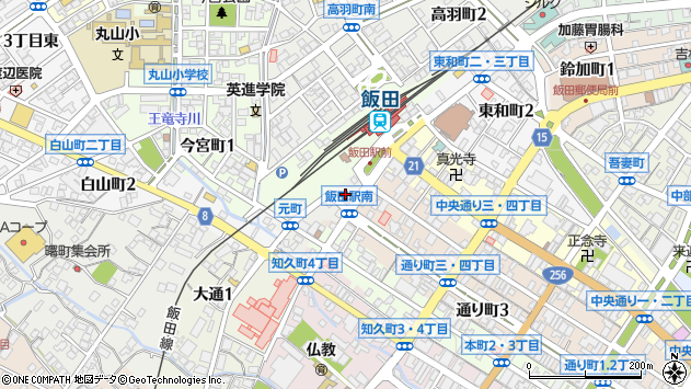 〒395-0052 長野県飯田市元町の地図