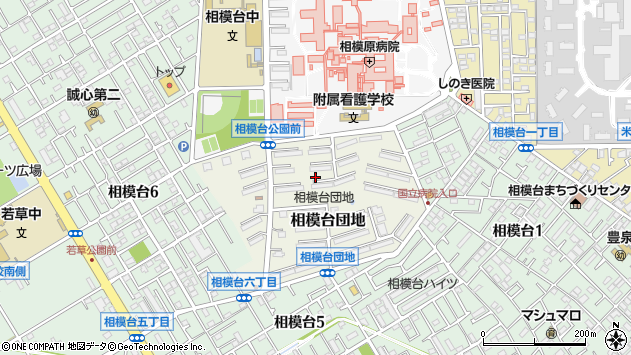 〒252-0322 神奈川県相模原市南区相模台団地の地図