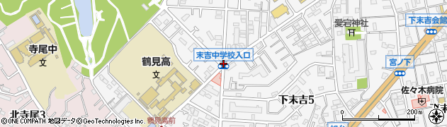 末吉中入口周辺の地図