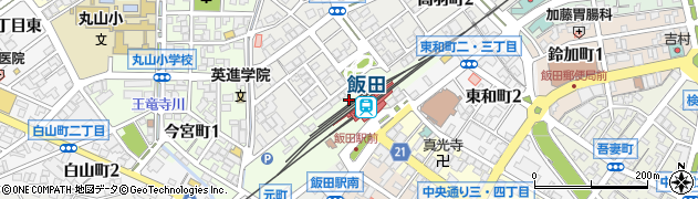 長野県飯田市上飯田周辺の地図