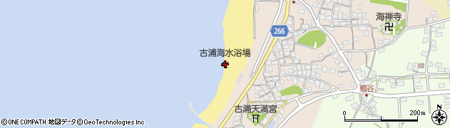 古浦海水浴場周辺の地図