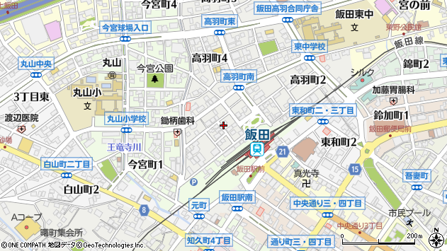 〒395-0051 長野県飯田市高羽町の地図