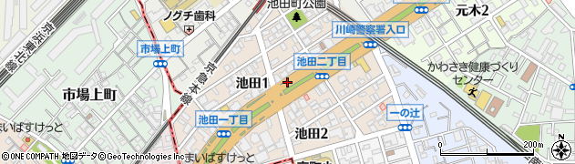 神奈川県川崎市川崎区池田周辺の地図