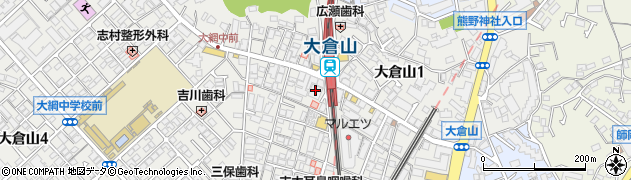 ヤマハ音楽教室ハタ楽器大倉山駅前店周辺の地図
