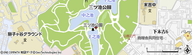 神奈川県横浜市鶴見区三ツ池公園周辺の地図