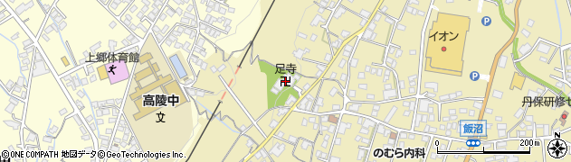 足寺周辺の地図